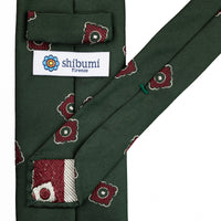 Floral Jacquard Silk Tie - Forest - Hand-Rolled