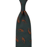 Geometrical Jacquard Silk Tie - Forest - Hand-Rolled