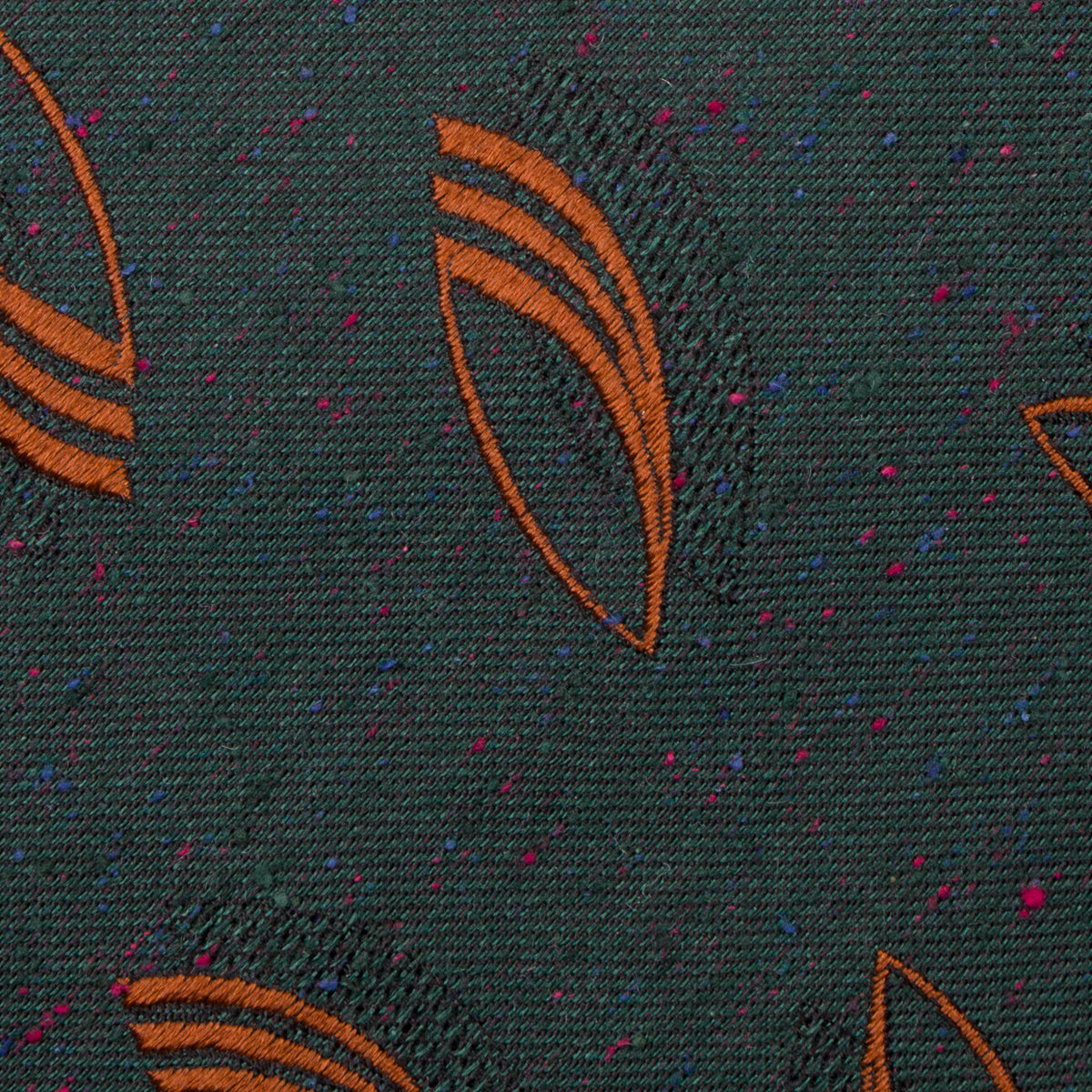 Geometrical Jacquard Silk Tie - Forest - Hand-Rolled