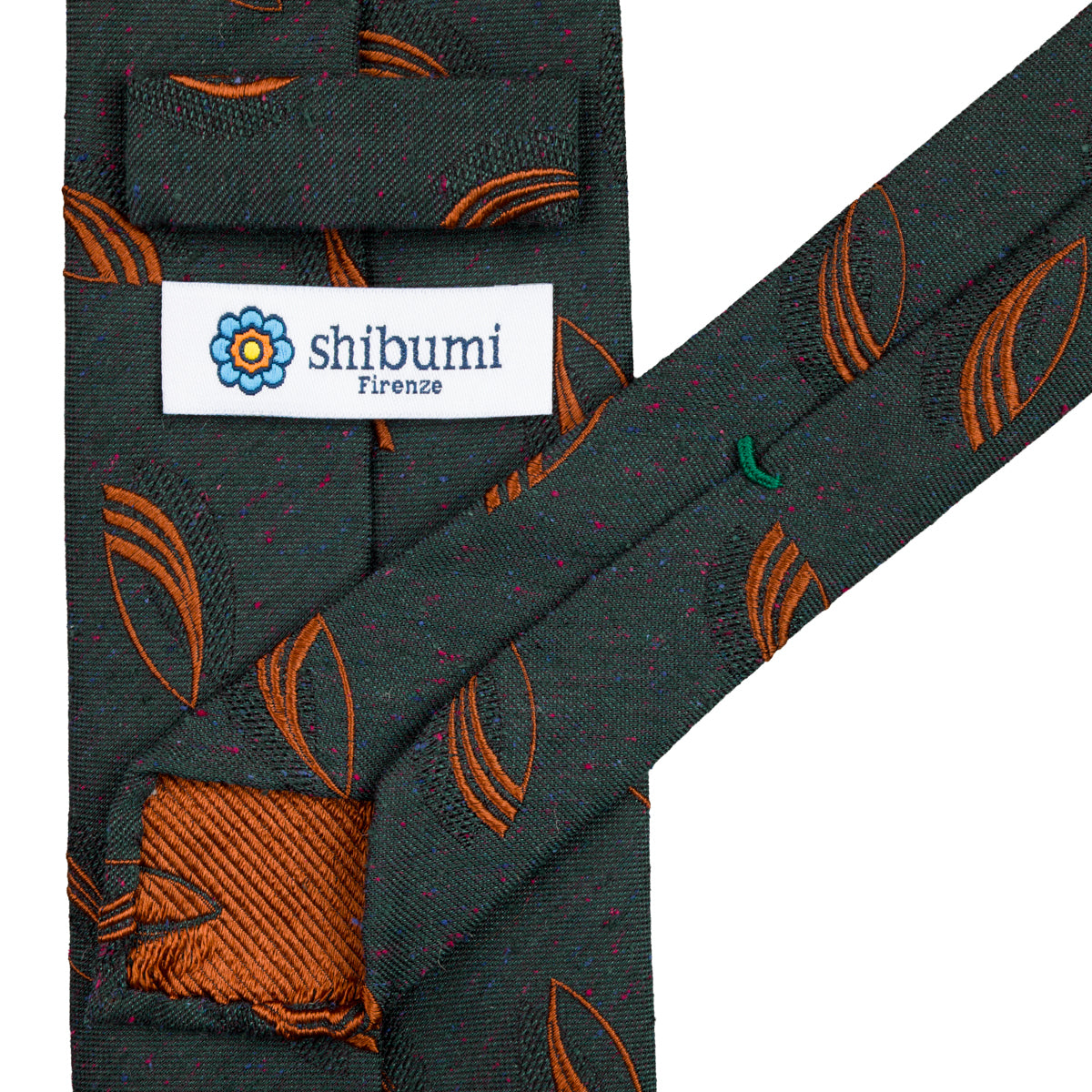 Geometrical Jacquard Silk Tie - Forest - Hand-Rolled