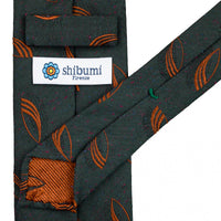 Geometrical Jacquard Silk Tie - Forest - Hand-Rolled