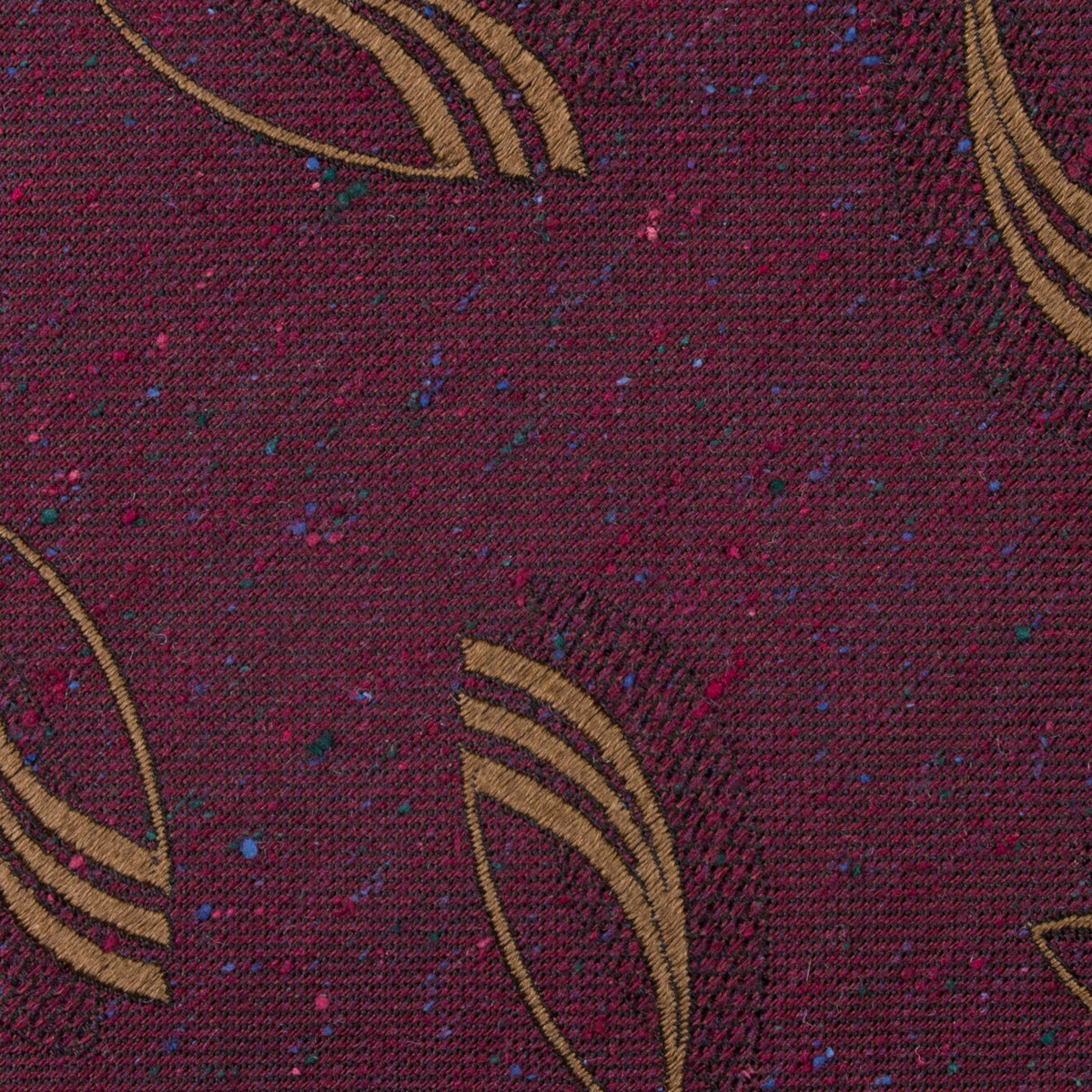 Geometrical Jacquard Silk Tie - Burgundy - Hand-Rolled