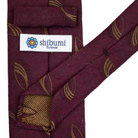 Geometrical Jacquard Silk Tie - Burgundy - Hand-Rolled