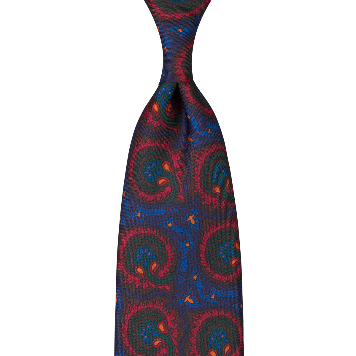 Ancient Madder Silk Tie - Navy - Hand-Rolled