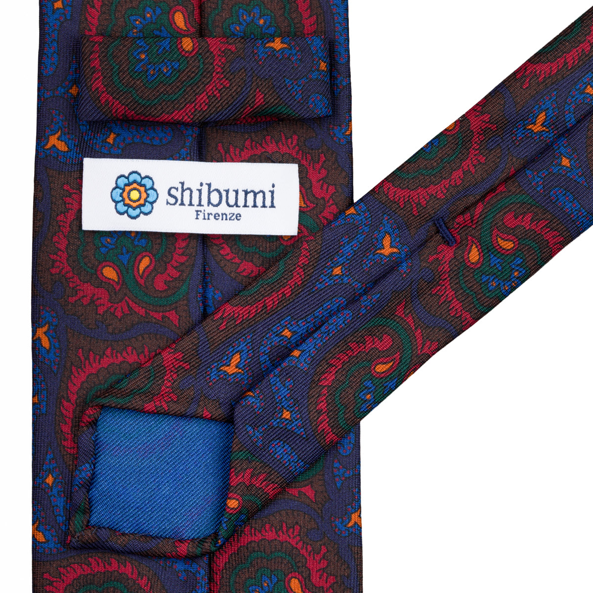 Ancient Madder Silk Tie - Navy - Hand-Rolled