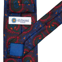 Ancient Madder Silk Tie - Navy - Hand-Rolled