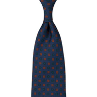 Ancient Madder Silk Tie - Navy - Hand-Rolled