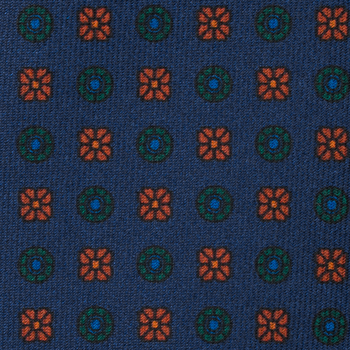 Ancient Madder Silk Tie - Navy - Hand-Rolled