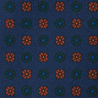 Ancient Madder Silk Tie - Navy - Hand-Rolled