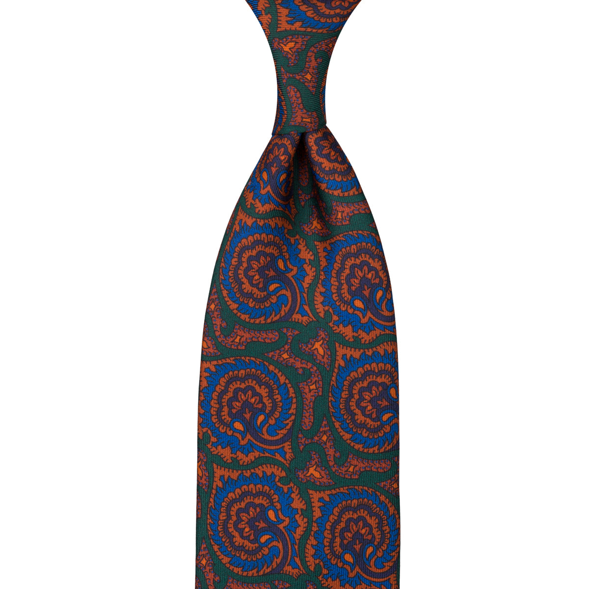 Ancient Madder Silk Tie - Forest - Hand-Rolled