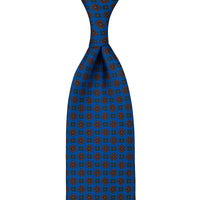 Ancient Madder Silk Tie - Madder Blue - Hand-Rolled