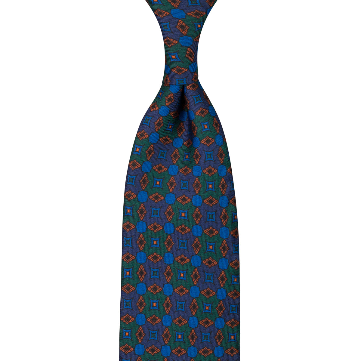 Ancient Madder Silk Tie - Forest - Hand-Rolled