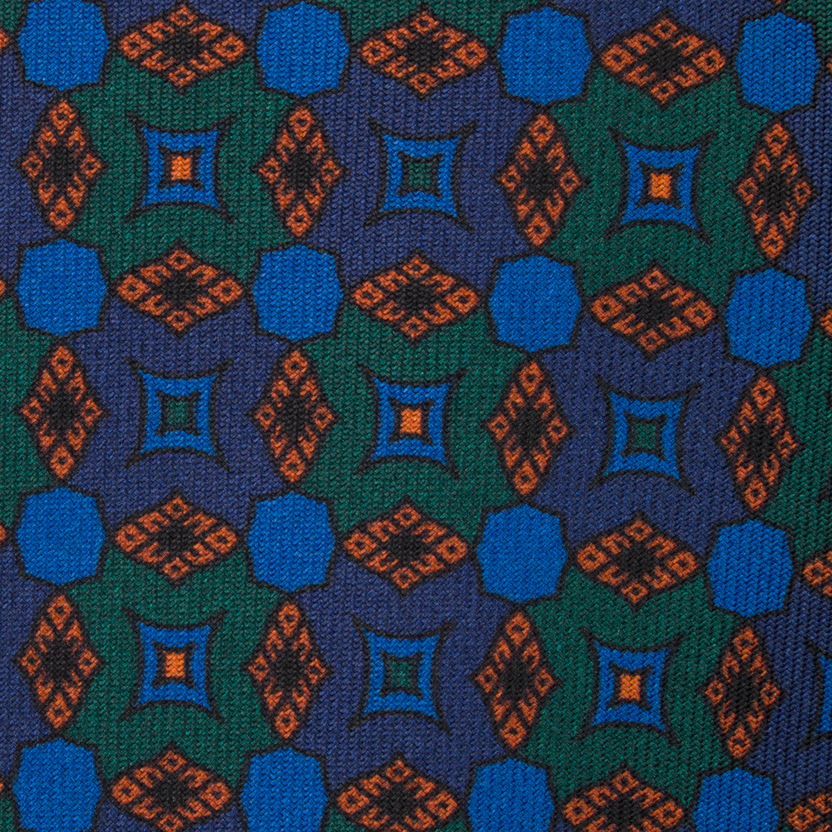 Ancient Madder Silk Tie - Forest - Hand-Rolled