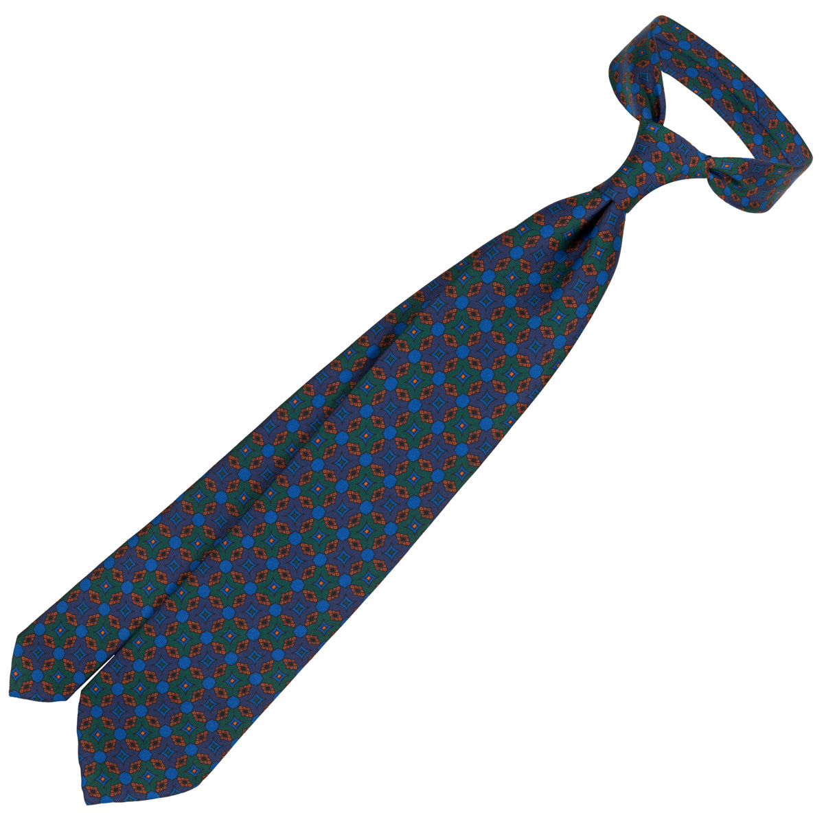 Ancient Madder Silk Tie - Forest - Hand-Rolled