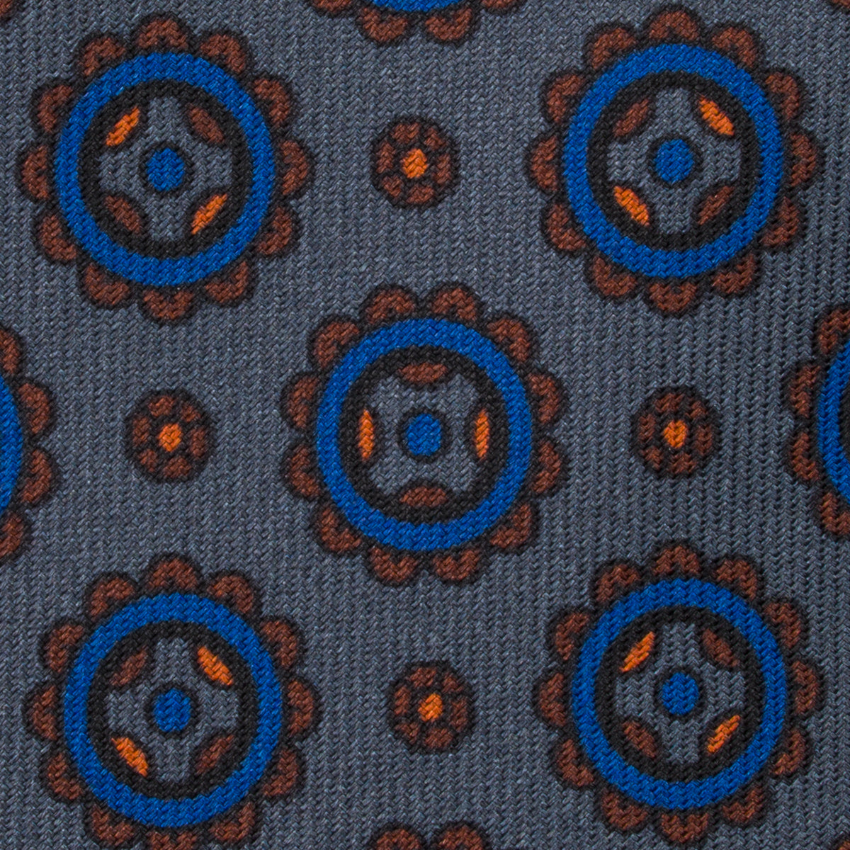 Ancient Madder Silk Tie - Grey - Hand-Rolled