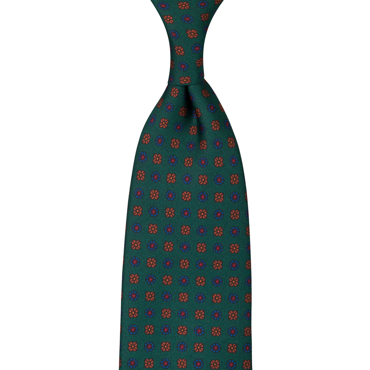 Ancient Madder Silk Tie - Forest - Hand-Rolled