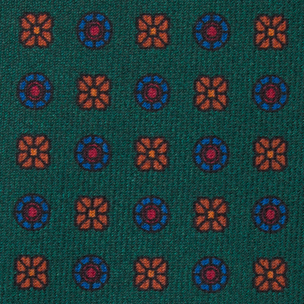 Ancient Madder Silk Tie - Forest - Hand-Rolled