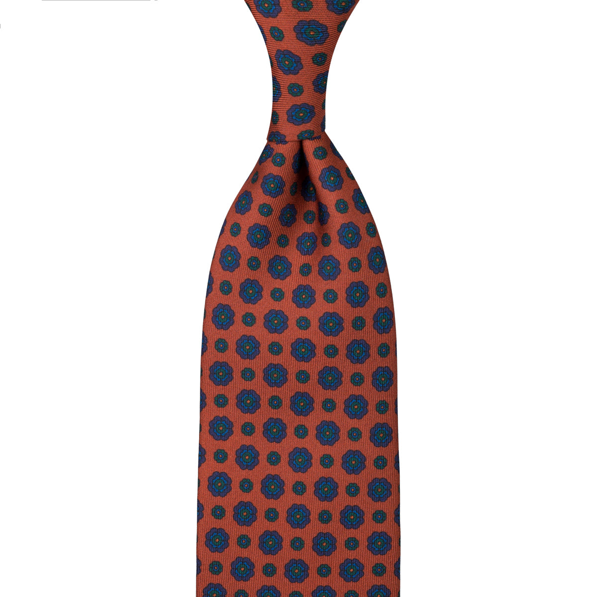 Ancient Madder Silk Tie - Terracotta - Hand-Rolled
