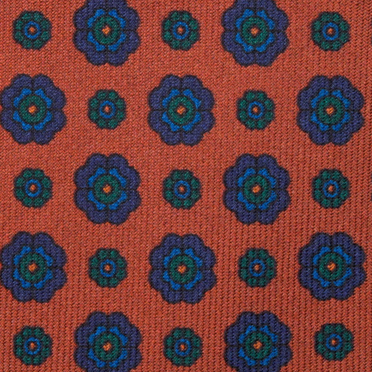 Ancient Madder Silk Tie - Terracotta - Hand-Rolled