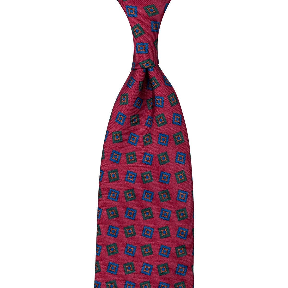 Ancient Madder Silk Tie - Cherry - Hand-Rolled