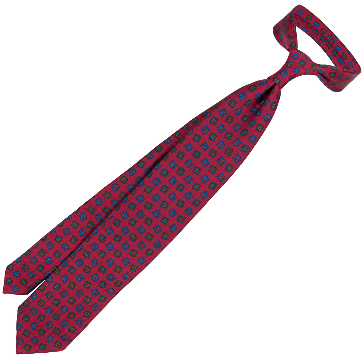 Ancient Madder Silk Tie - Cherry - Hand-Rolled