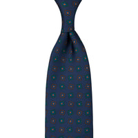 Ancient Madder Silk Tie - Navy - Hand-Rolled