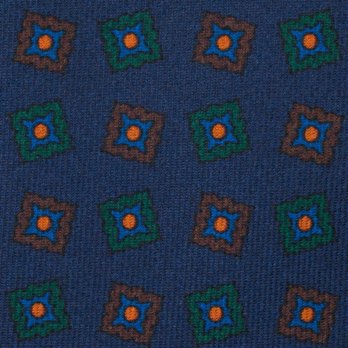 Ancient Madder Silk Tie - Navy - Hand-Rolled