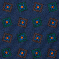 Ancient Madder Silk Tie - Navy - Hand-Rolled