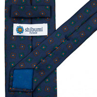 Ancient Madder Silk Tie - Navy - Hand-Rolled