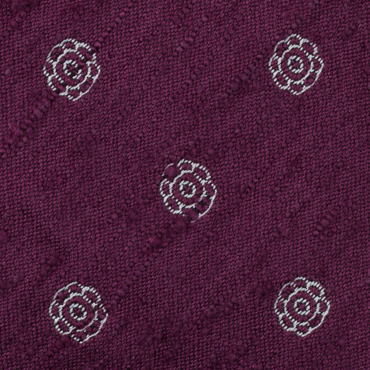 Shibumi-Flower Shantung Silk Tie - Eggplant - Hand-Rolled