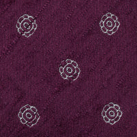 Shibumi-Flower Shantung Silk Tie - Eggplant - Hand-Rolled