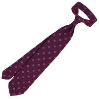 Shibumi-Flower Shantung Silk Tie - Eggplant - Hand-Rolled