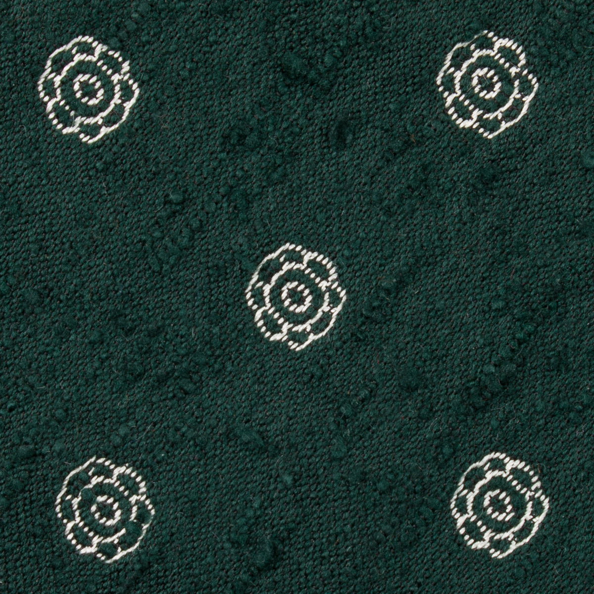 Shibumi-Flower Shantung Silk Tie - Forest - Hand-Rolled