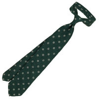 Shibumi-Flower Shantung Silk Tie - Forest - Hand-Rolled
