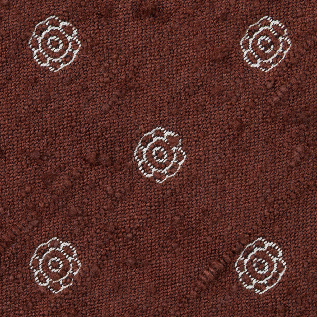 Shibumi-Flower Shantung Silk Tie - Beech Brown - Hand-Rolled