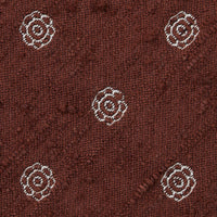 Shibumi-Flower Shantung Silk Tie - Beech Brown - Hand-Rolled