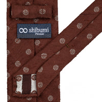 Shibumi-Flower Shantung Silk Tie - Beech Brown - Hand-Rolled