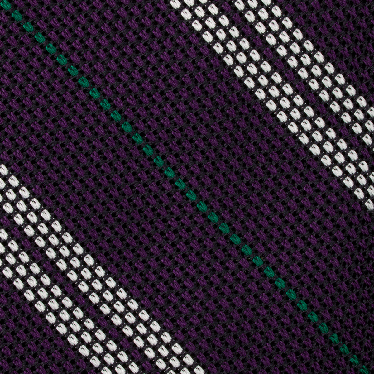 Striped Grenadine / Garza Fina Silk Tie - Eggplant - Hand-Rolled