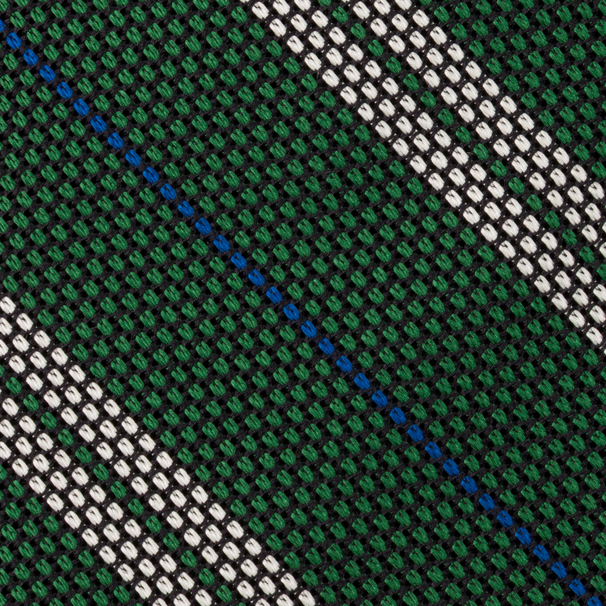 Striped Grenadine / Garza Fina Silk Tie - Forest - Hand-Rolled