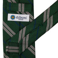 Striped Grenadine / Garza Fina Silk Tie - Forest - Hand-Rolled