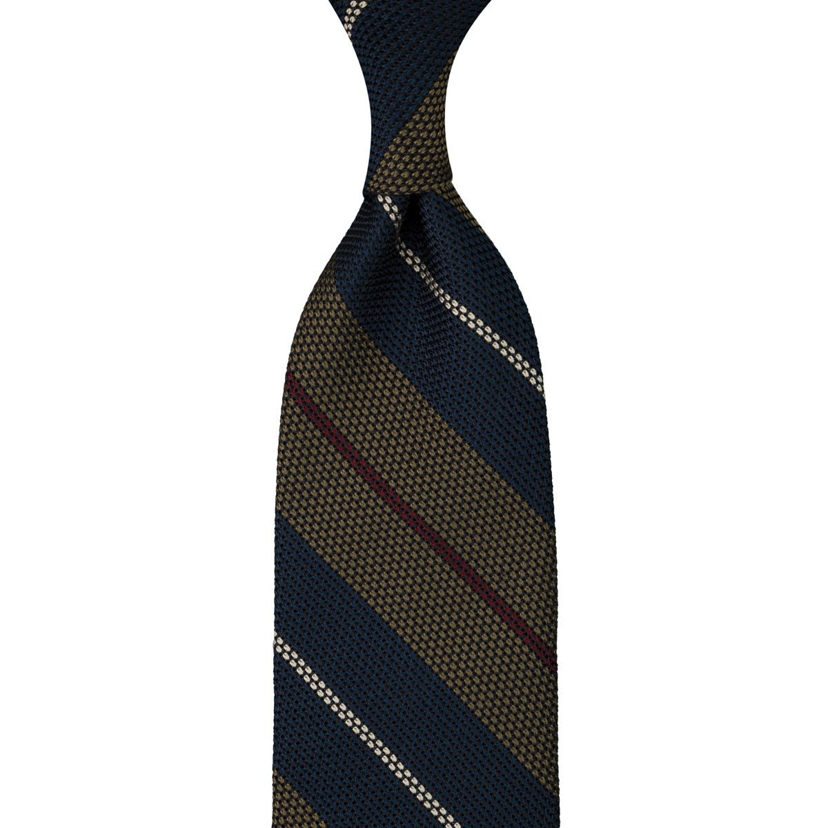Striped Grenadine / Garza Fina Silk Tie - Navy / Army