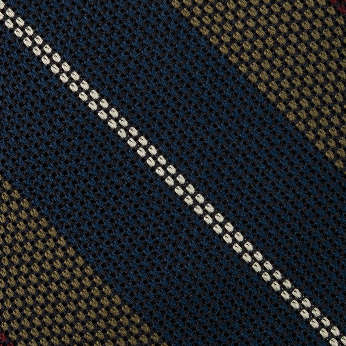 Striped Grenadine / Garza Fina Silk Tie - Navy / Army