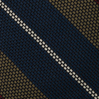 Striped Grenadine / Garza Fina Silk Tie - Navy / Army