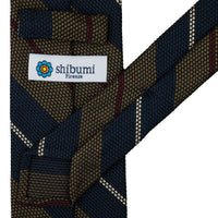 Striped Grenadine / Garza Fina Silk Tie - Navy / Army