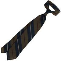 Striped Grenadine / Garza Fina Silk Tie - Navy / Army