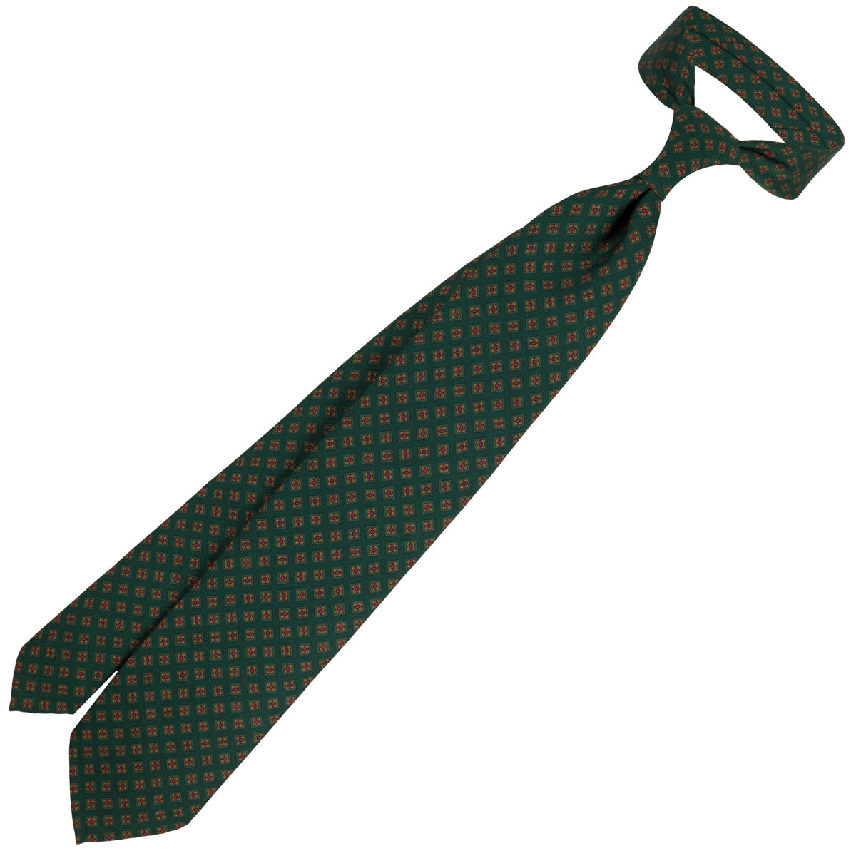 Copper Madder Silk Tie - Forest - Hand-Rolled