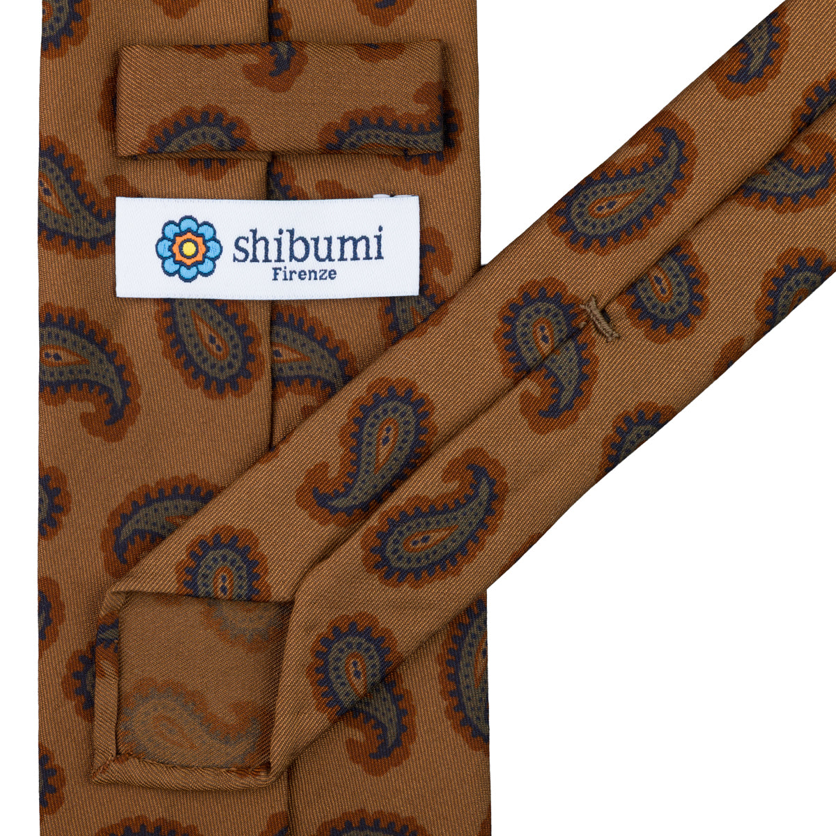 Copper Madder Silk Tie - Gold - Hand-Rolled