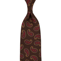 Copper Madder Silk Tie - Brown - Hand-Rolled