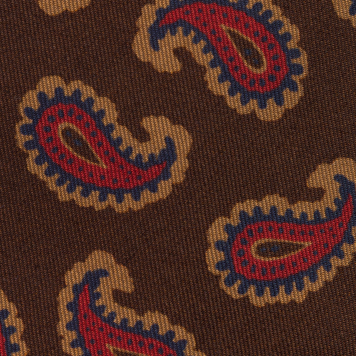 Copper Madder Silk Tie - Brown - Hand-Rolled