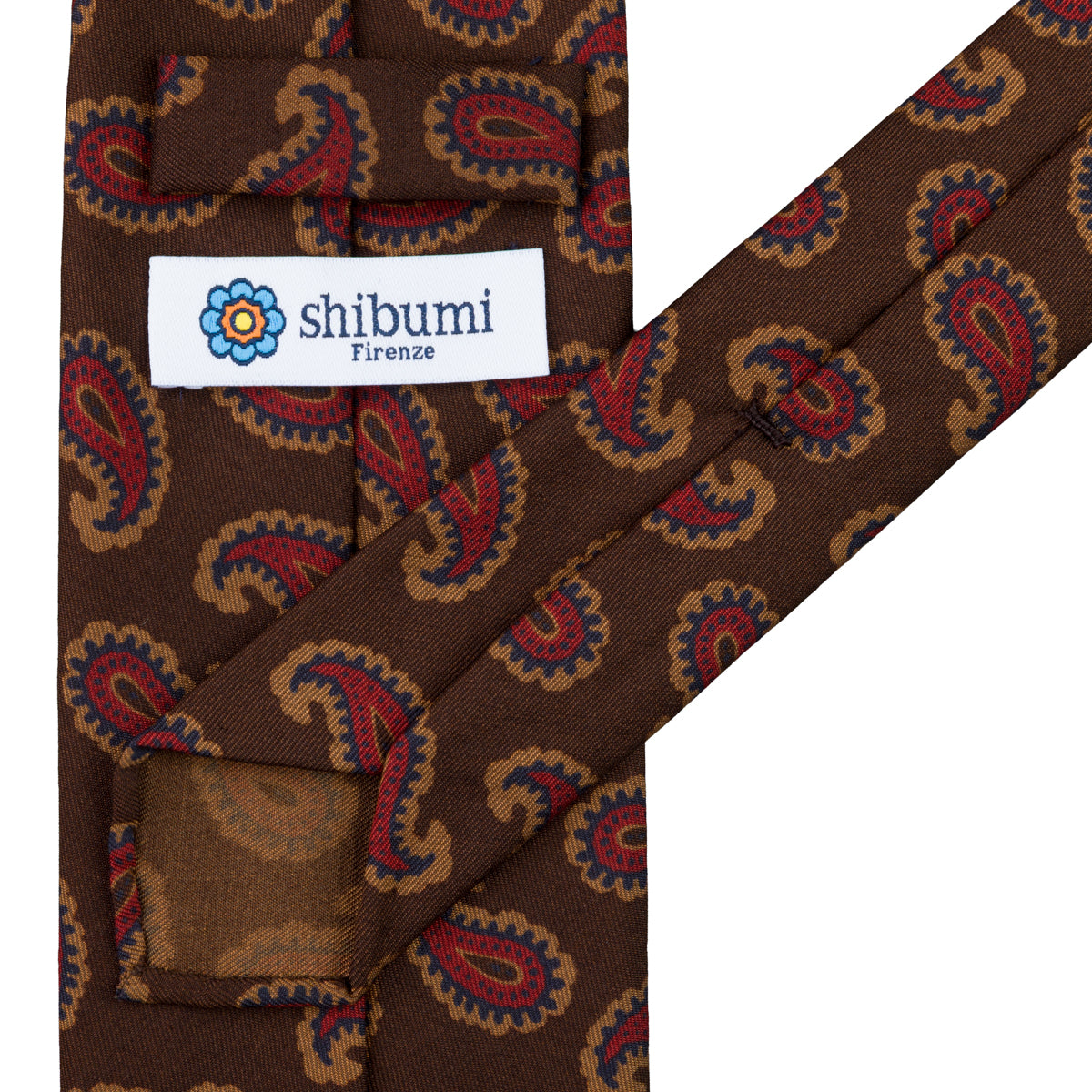 Copper Madder Silk Tie - Brown - Hand-Rolled